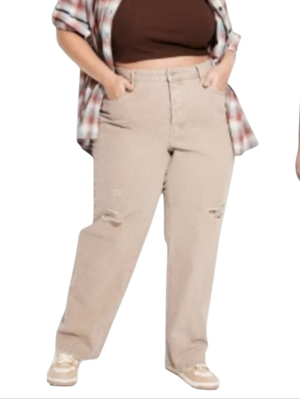 NWT Wild Fable High Rise Straight Jeans In Light Brown Size 17